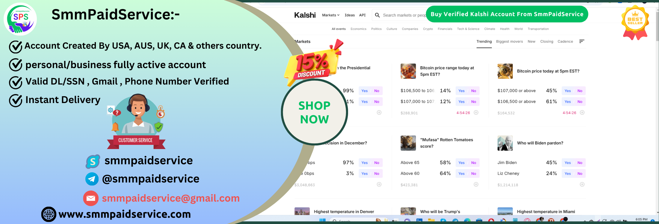 Buy Verified Kalshi Account from smmpaidservice